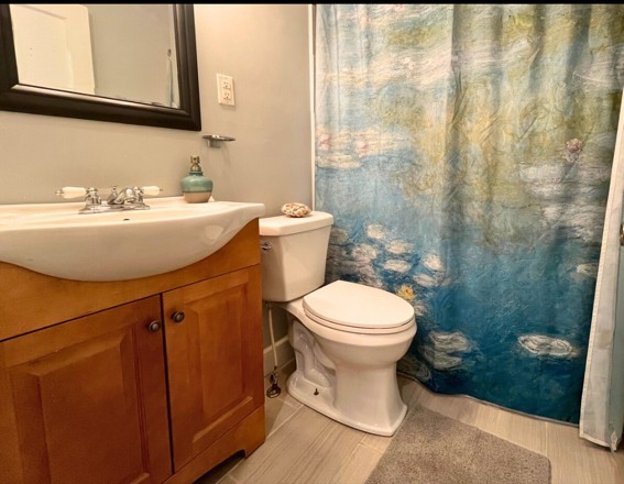 2524 Stinson Road Nashville, TN 37214 - Photo 17 of 23 a bathroom with a sink a toilet and shower curtain