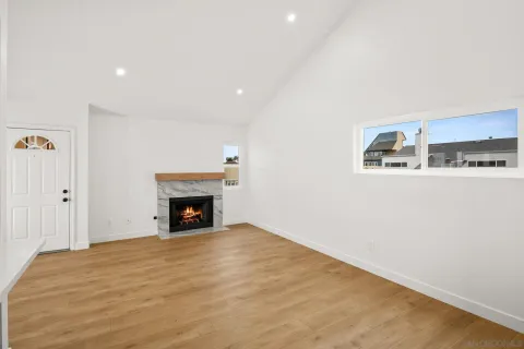a view of a livingroom with a fireplace