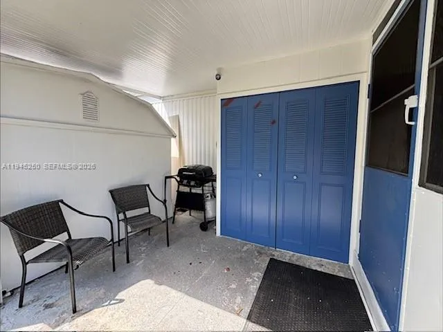 a view of furniture in hallway