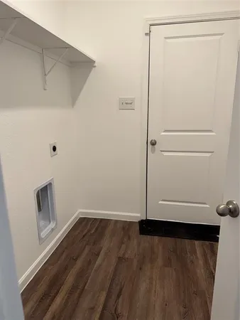 a view of small space with racks on the wall