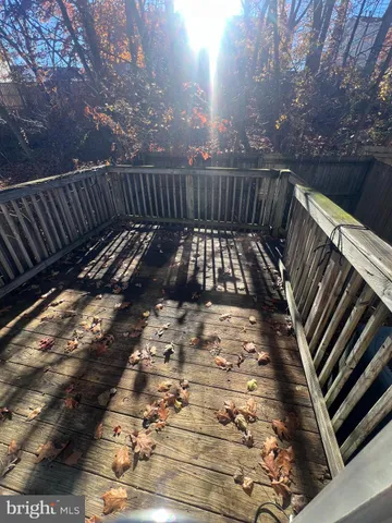 a view of terrace with wooden floor