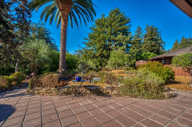 a view of a room with wooden walls
