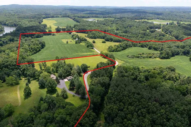 an aerial view of a house