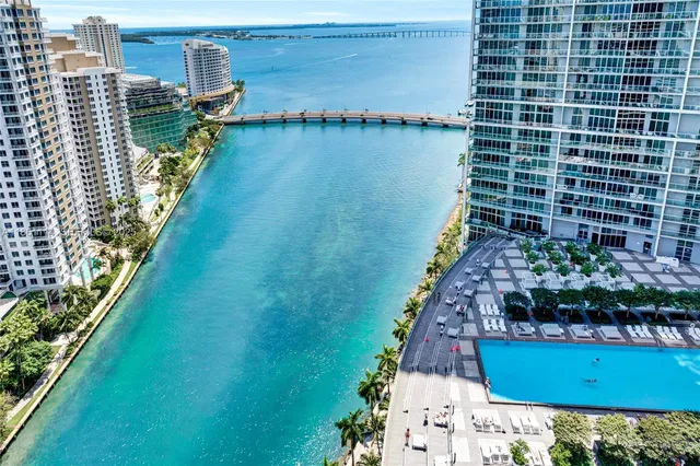 a city view with tall buildings