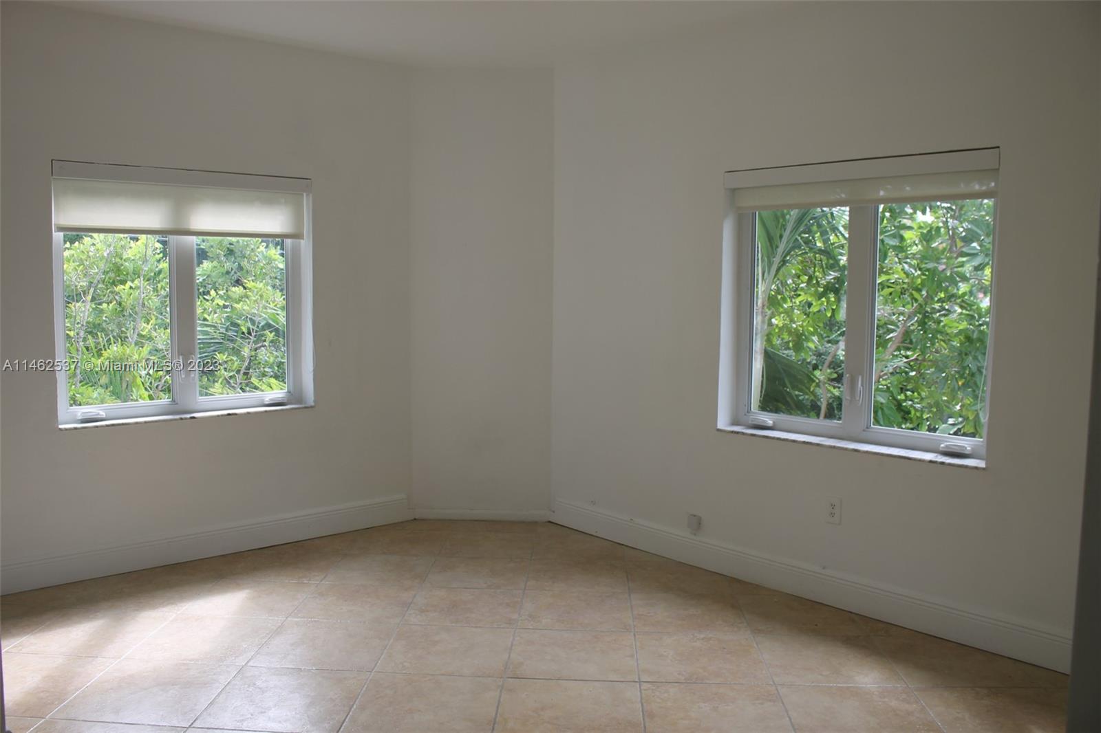 an empty room with a window