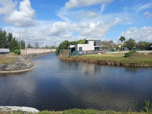 a view of a lake with houses