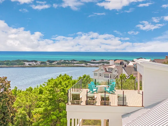 a view of a terrace with furniture