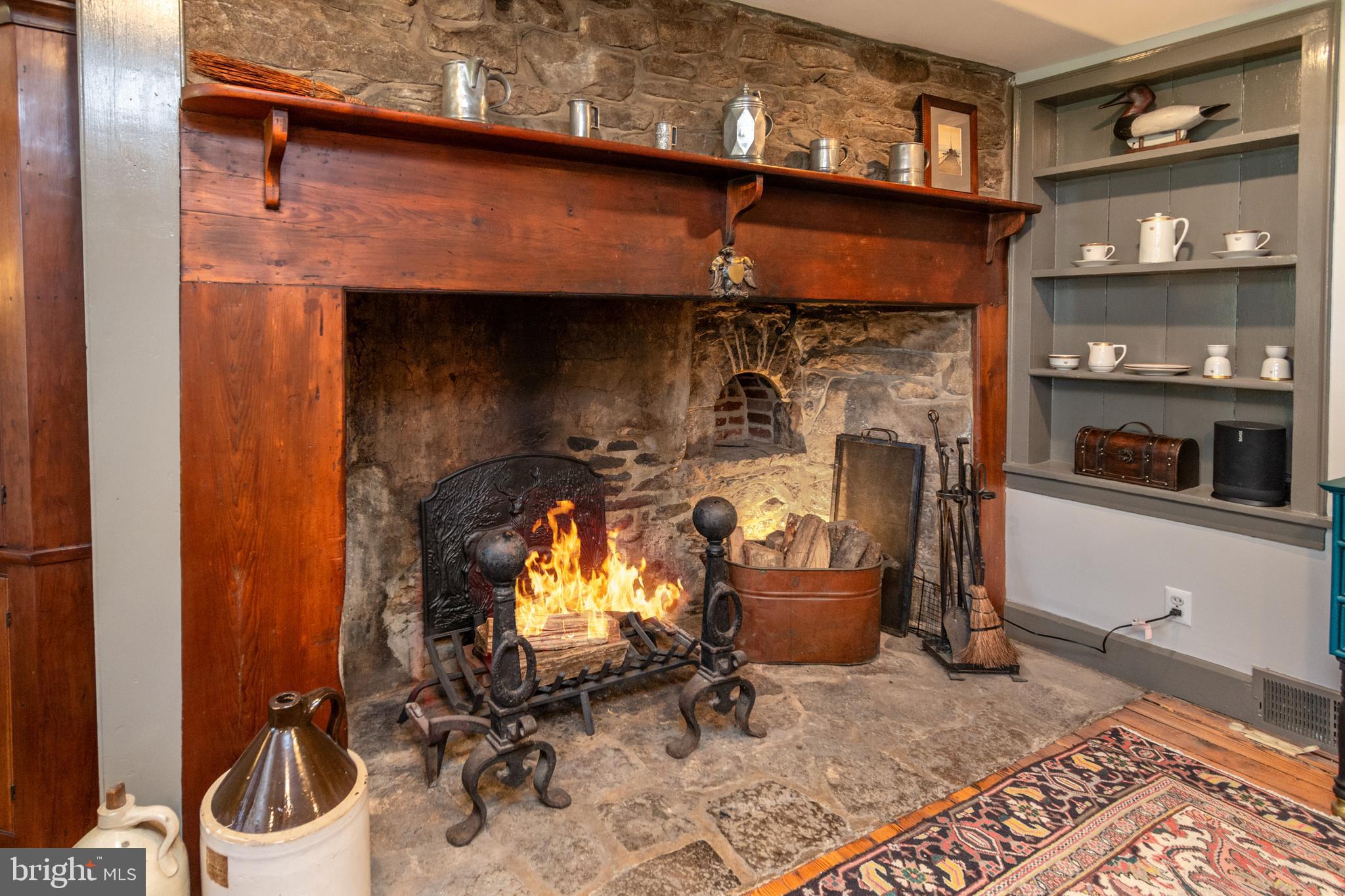 6103 Upper York Road New Hope, PA 18938 - Photo 13 of 81 Stunning Original Walk-In Fireplace w/Stone Hearth
