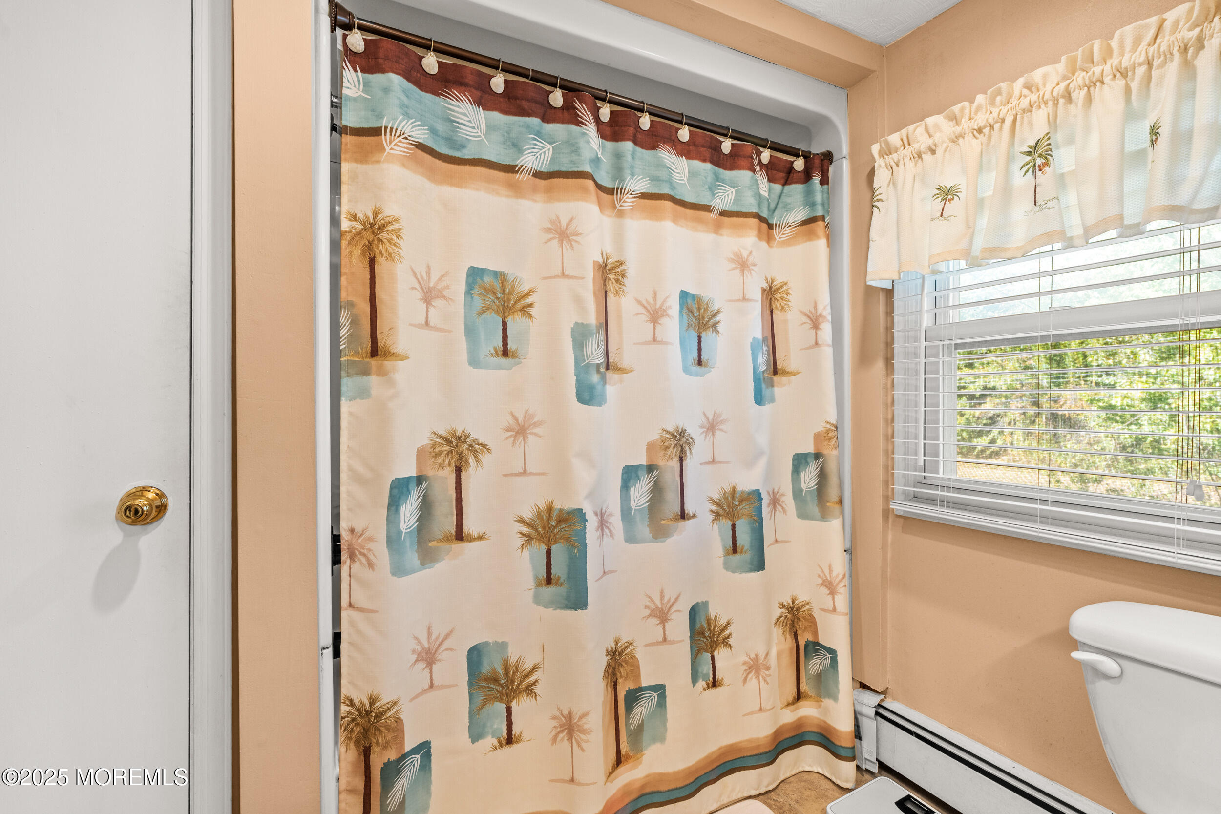 3020 Shafto Road Tinton Falls, NJ 07753 - Photo 11 of 42 a bathroom with a shower curtain and a large window