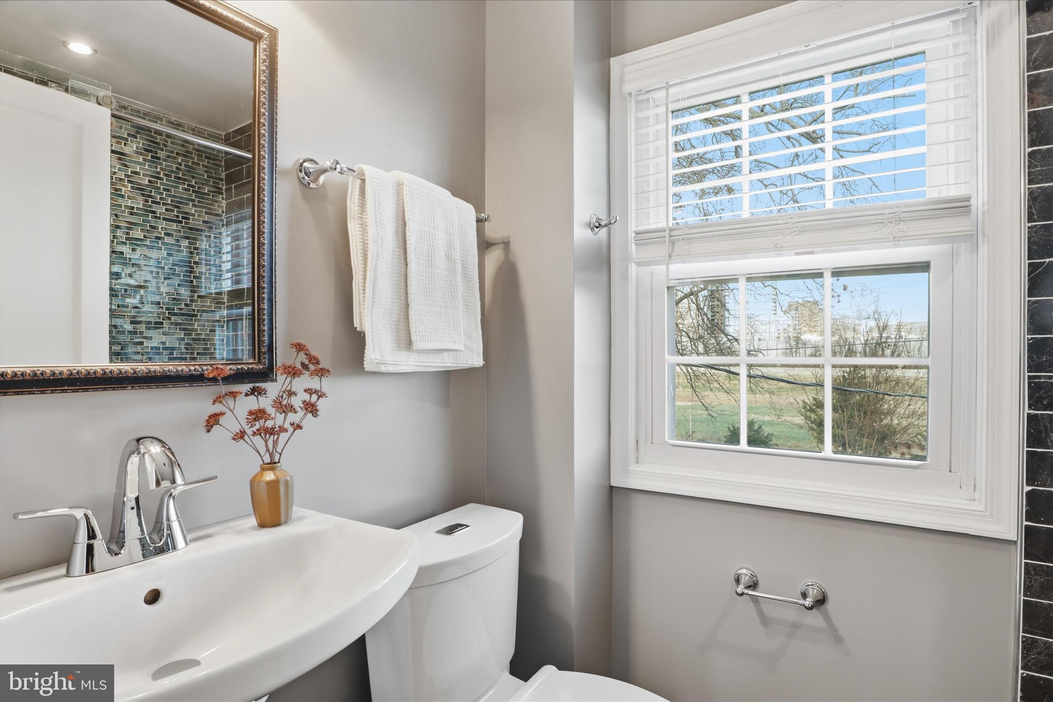 2238 Arlington Terrace Alexandria, VA 22303 - Photo 9 of 37 a bathroom with a sink a toilet and a window