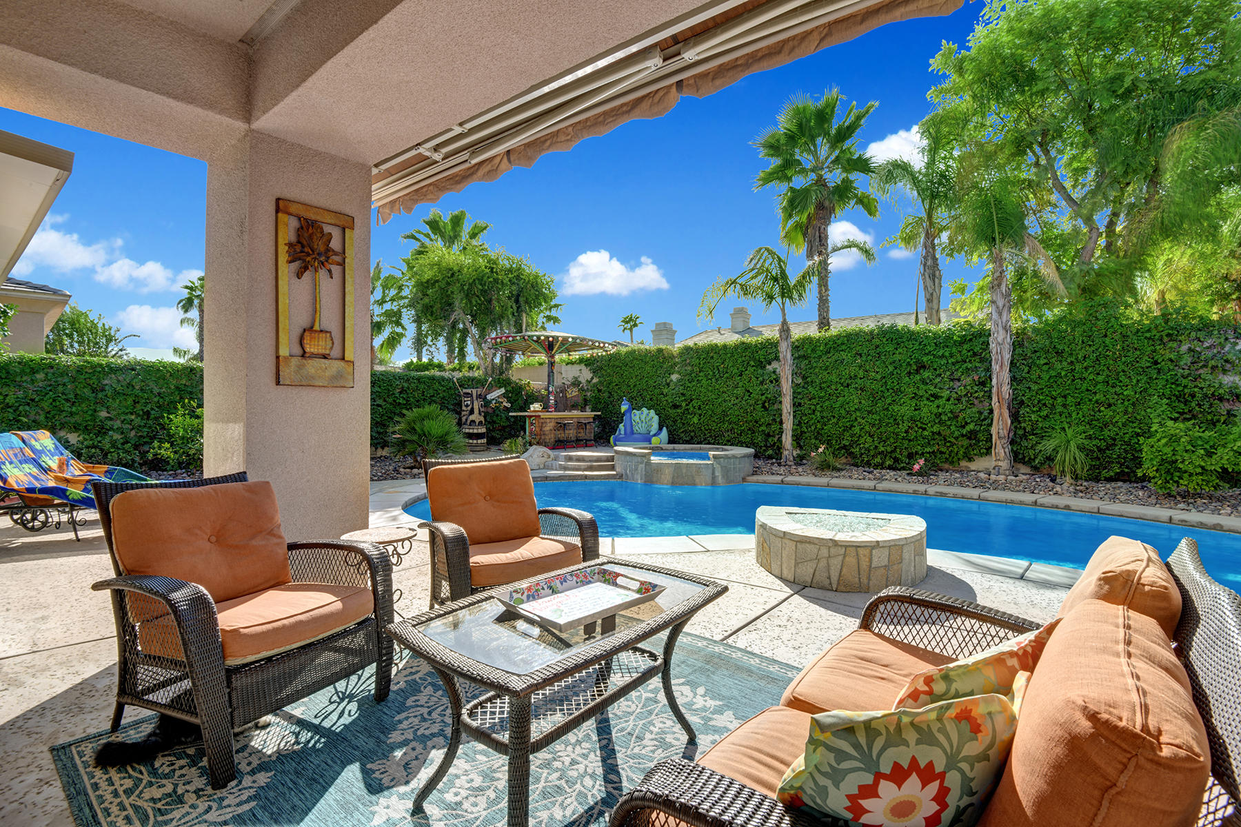 19 Orleans Road Rancho Mirage, CA 92270 - Photo 26 of 32 BACK COVERED PATIO OUT TO POOL AND SPA M