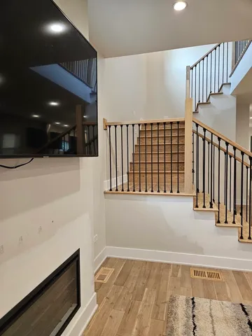 a view of a hallway with entryway