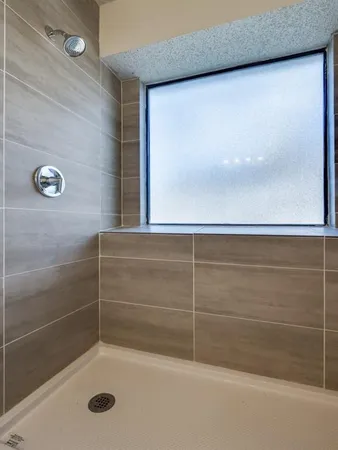 a bathroom with a shower