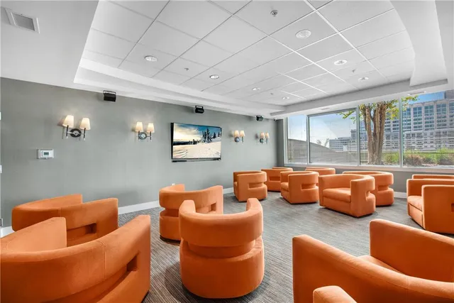 a view of a city with tall buildings