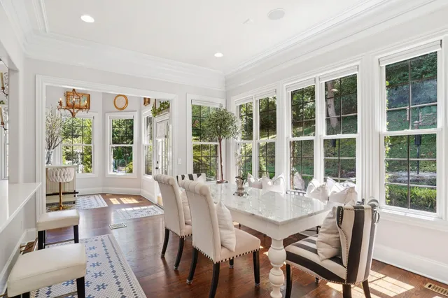 a view of a fireplace in the balcony