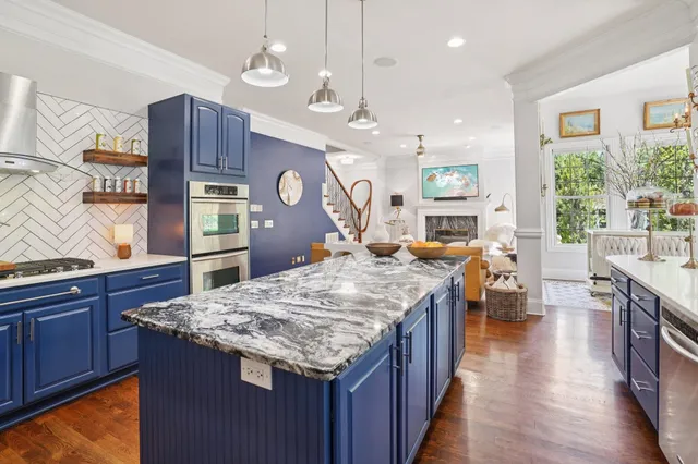 a view of stairs and rug