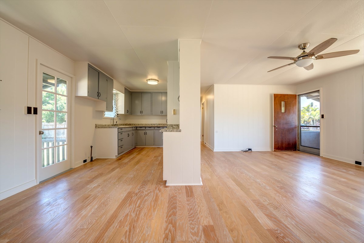 7921 Koae Road Kekaha, HI 96752 - Photo 6 of 25 a view of kitchen with wooden floor electronic appliances and window