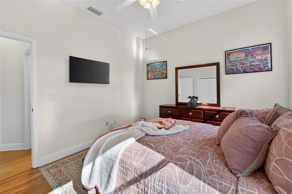 3522 Fox Squirrel Lane Valrico, FL 33596 - Photo 50 of 82 a bedroom with a bed and a flat screen tv