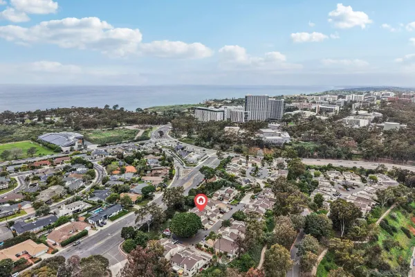 an aerial view of a city