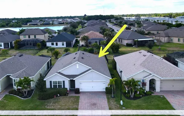 an aerial view of multiple houses