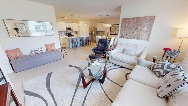 a living room with furniture