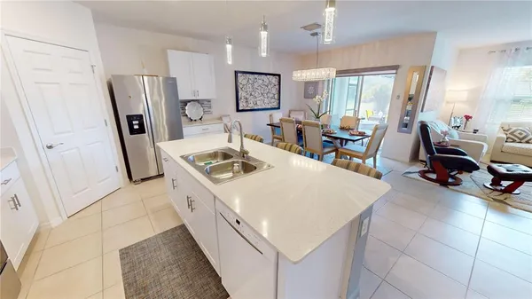 a kitchen with a stove and a microwave