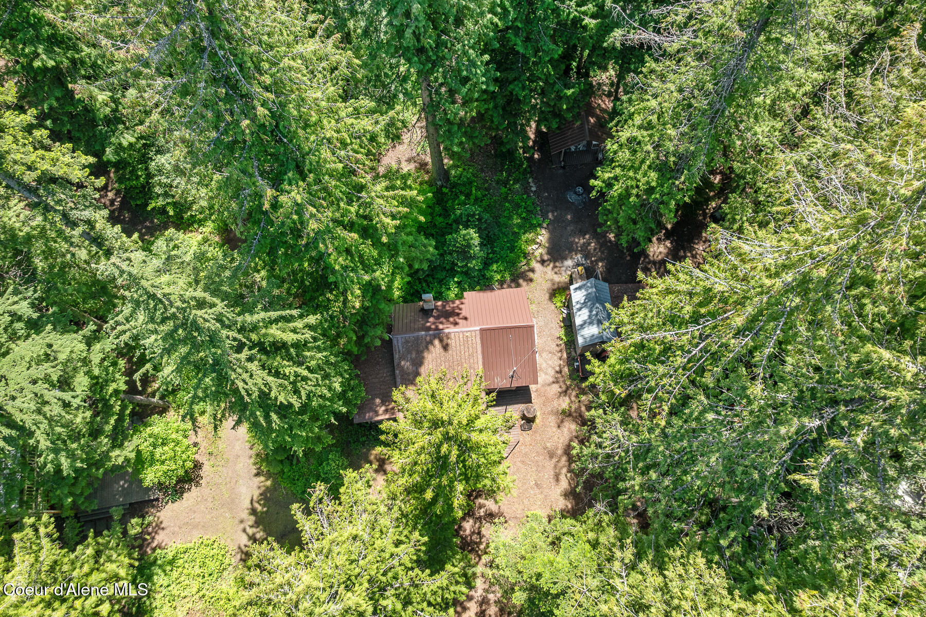 6877 West Lower Excelsior Beach Shore Rathdrum, ID 83858 - Photo 14 of 47 Aerial Exelsior Beach Cabin
