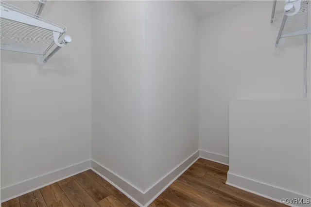 a view of small space with racks on the wall