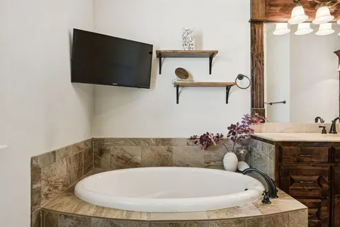 a bathroom with a shower