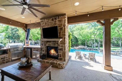 a view of a swimming pool and outdoor space