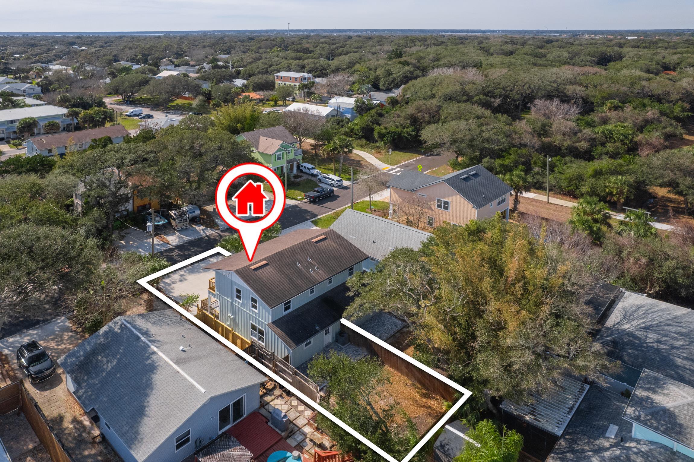 112 2nd Street St. Augustine, FL 32080 - Photo 37 of 49 an aerial view of a red and white house