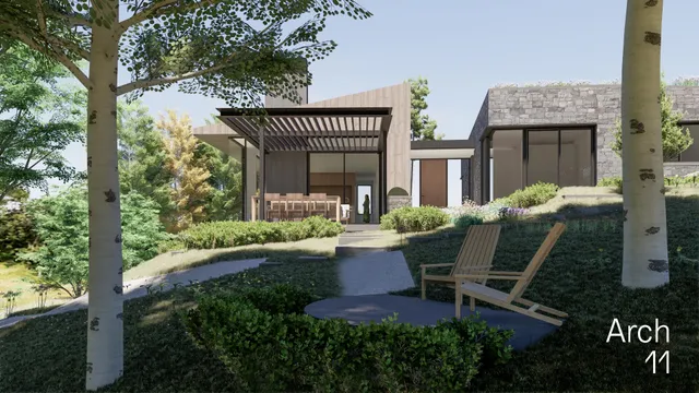 a view of a wooden door