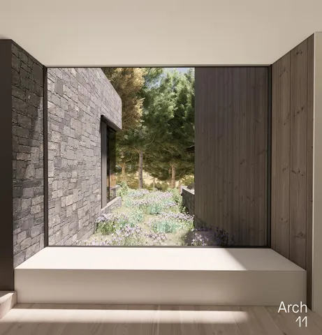 a view of a water fountain