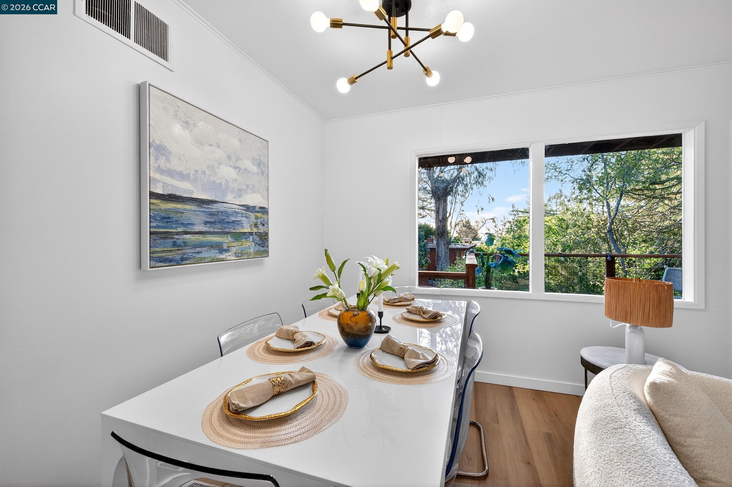 230 Fairlawn Drive Berkeley, CA 94708 - Photo 11 of 58 a view of a dining room with furniture window and outside view
