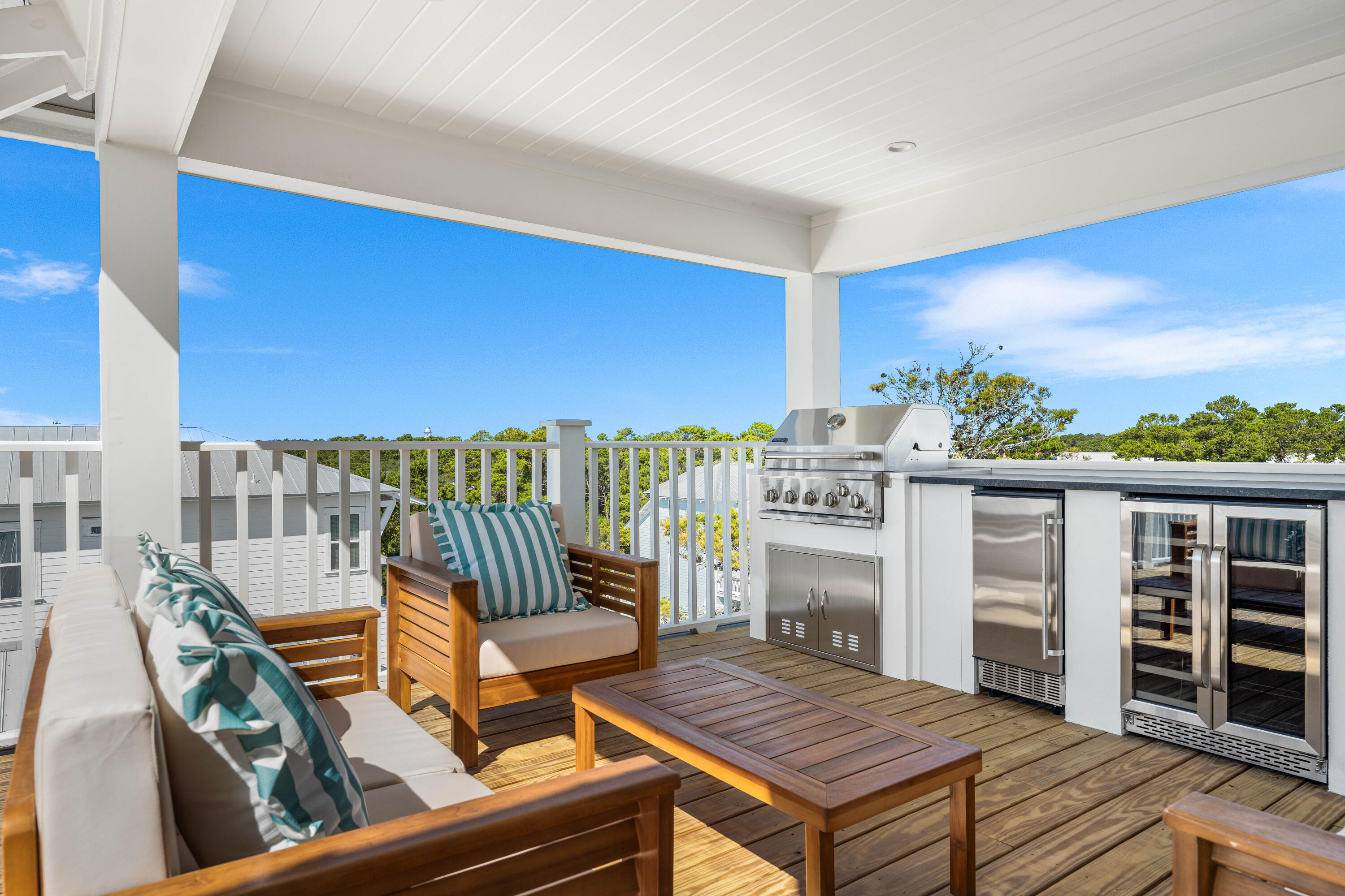 394 Grande Pointe Cir Inlet Beach Inlet Beach, FL 32461 - Photo 2 of 54 a roof deck with a table and chairs