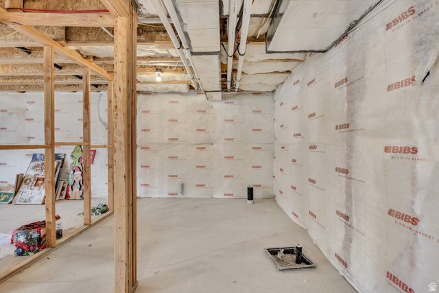 1577 Quailhill Road Saratoga Springs, UT 84045 - Photo 32 of 46 View of unfinished basement with rough-ins for a future bathroom