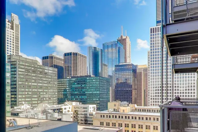 a view of a building with glass windows