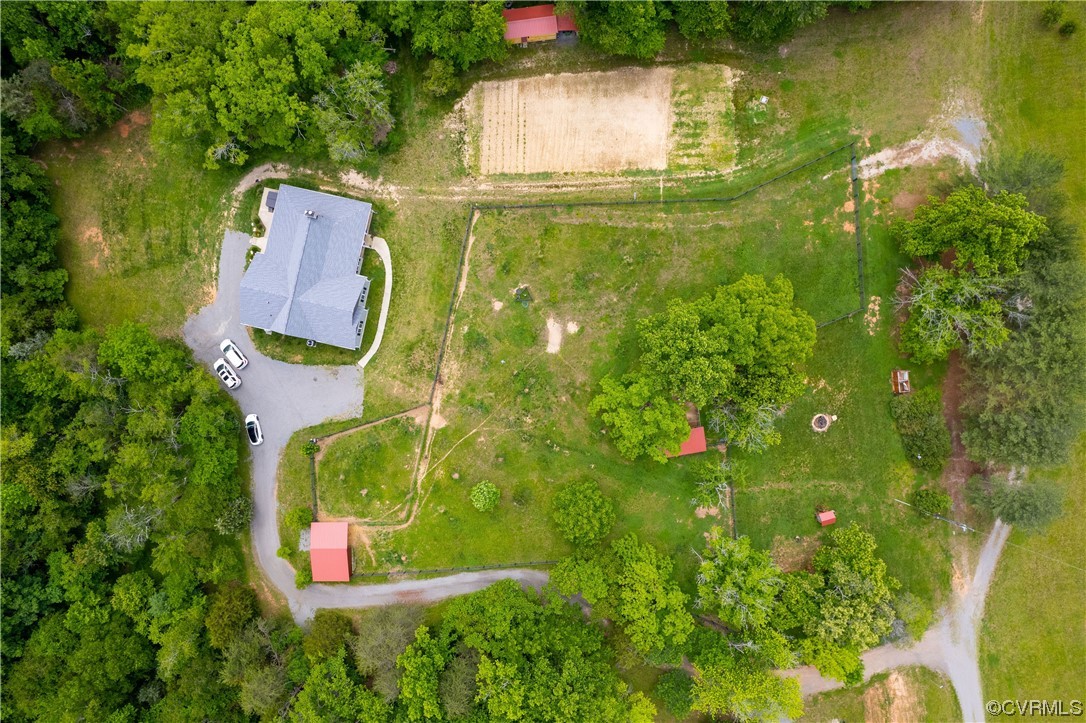 5497 Old Columbia Road Goochland, VA 23063 - Photo 34 of 41 an aerial view of residential house with pool and yard