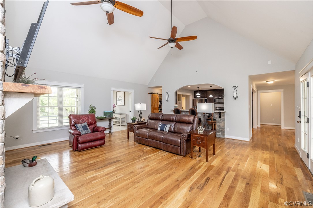 5497 Old Columbia Road Goochland, VA 23063 - Photo 8 of 41 a living room with furniture and a wooden floor