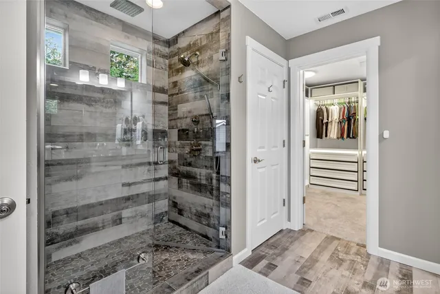 a bathroom with a shower
