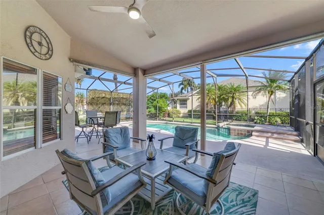 a view of outdoor space with playground and green space
