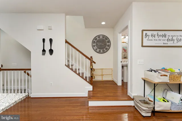 a view of entryway with stairs and furniture