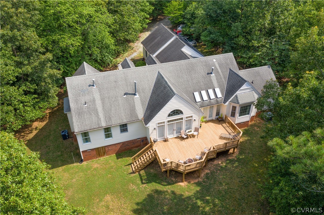 1841 Covington Road Crozier, VA 23039 - Photo 50 of 50 an aerial view of a house with a yard basket ball court and outdoor seating