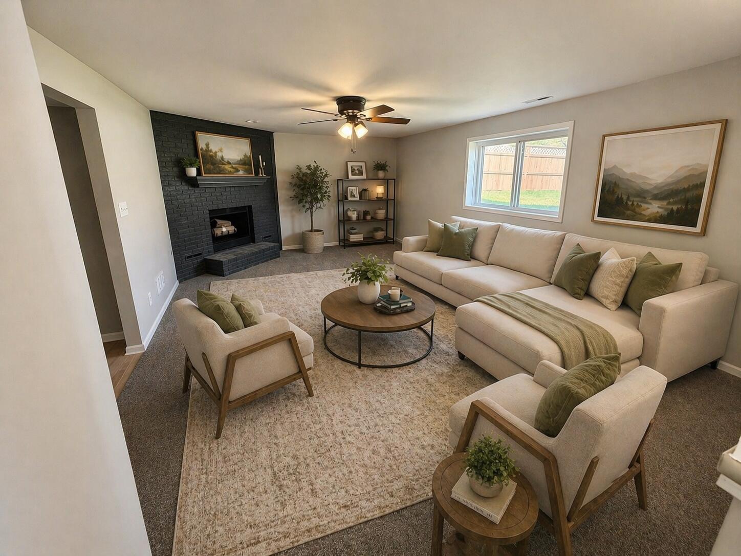 601 Holly Lane Griffith, IN 46319 - Photo 12 of 44 a living room with furniture and a fireplace