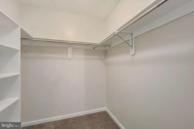 a view of an empty walk in closet