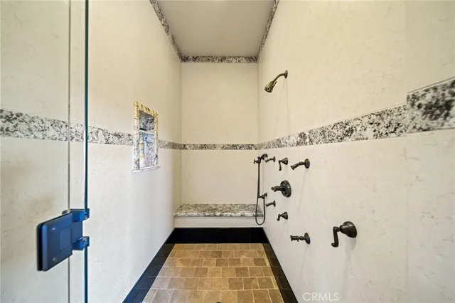 a building outdoor space with seating space