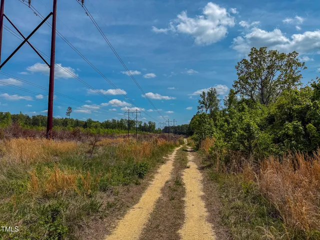 a view of a green field with lots of bushes