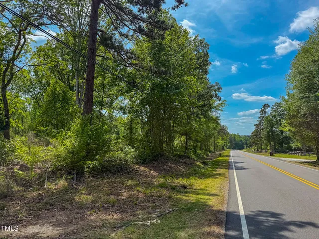 a view of a yard with potted plants