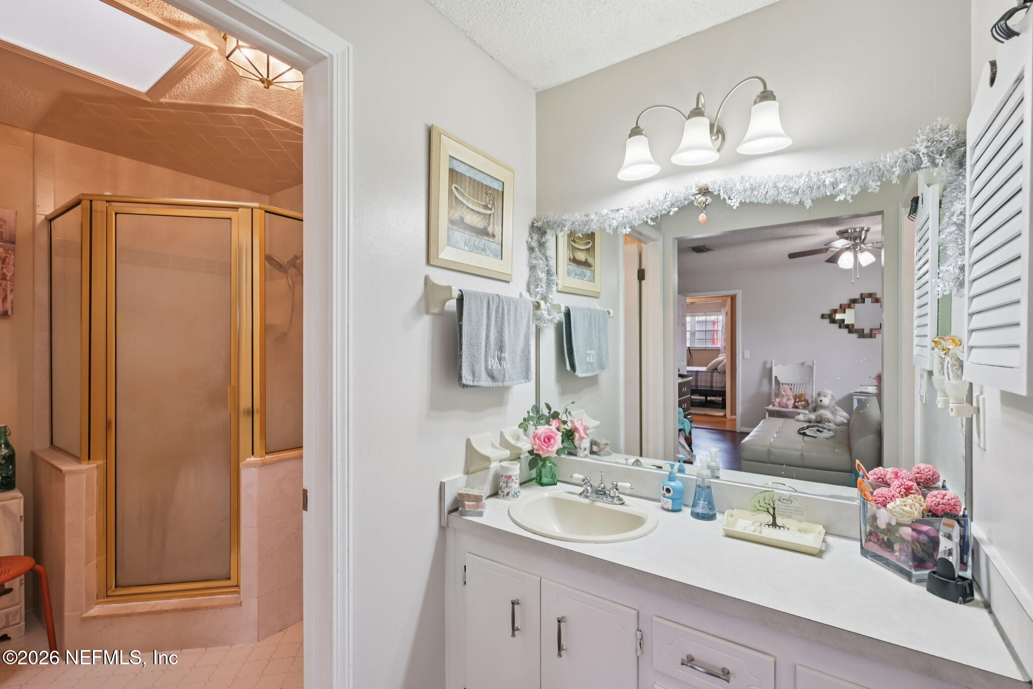 2749 Richards Road Orange Park, FL 32073 - Photo 12 of 26 a bathroom with a granite countertop sink and a mirror