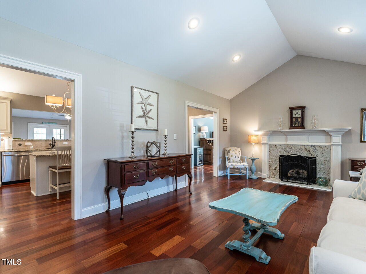 2705 Rothgeb Drive Raleigh, NC 27609 - Photo 5 of 35 Living room with vaulted ceilings!